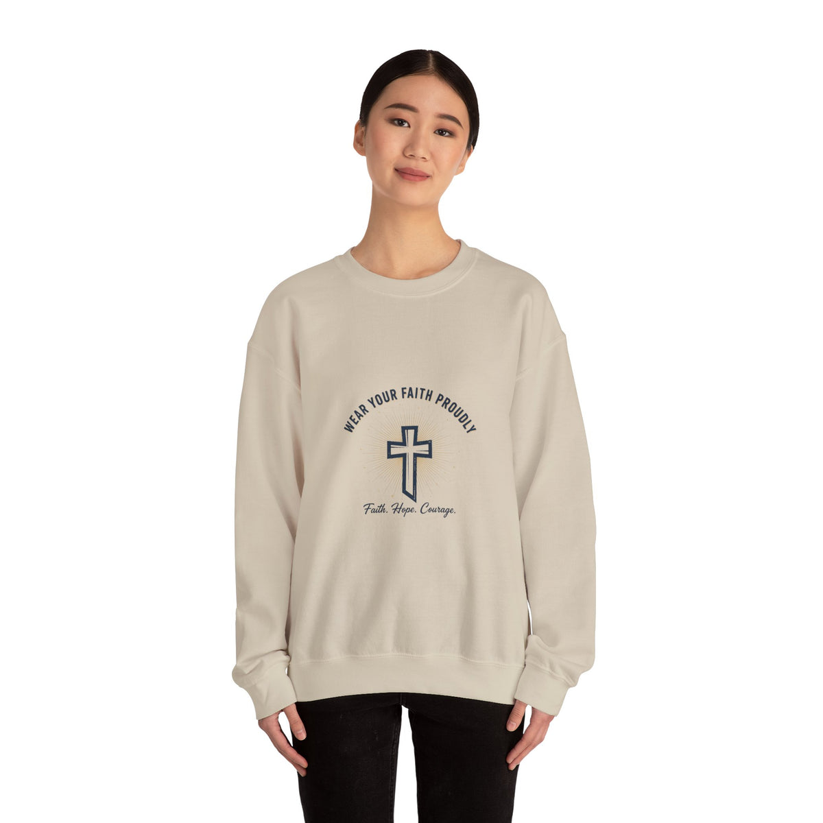 Faith Over Fear Christian T-Shirt, Inspirational Bible Verse Shirt, Christian Apparel Desert Sunset Sweatshirt, southwestern art print, minimalist mesa