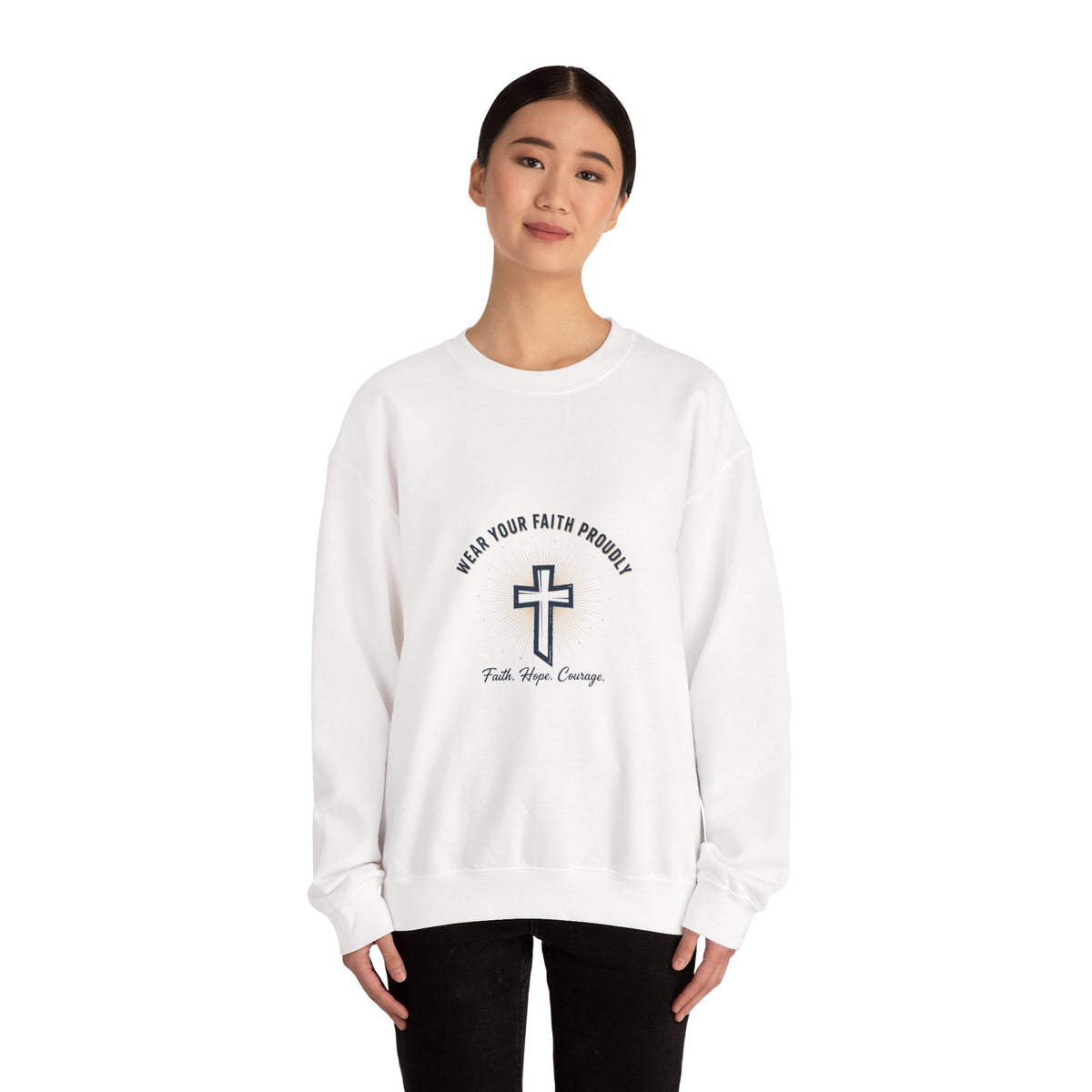 Faith Over Fear Christian T-Shirt, Inspirational Bible Verse Shirt, Christian Apparel Desert Sunset Sweatshirt, southwestern art print, minimalist mesa