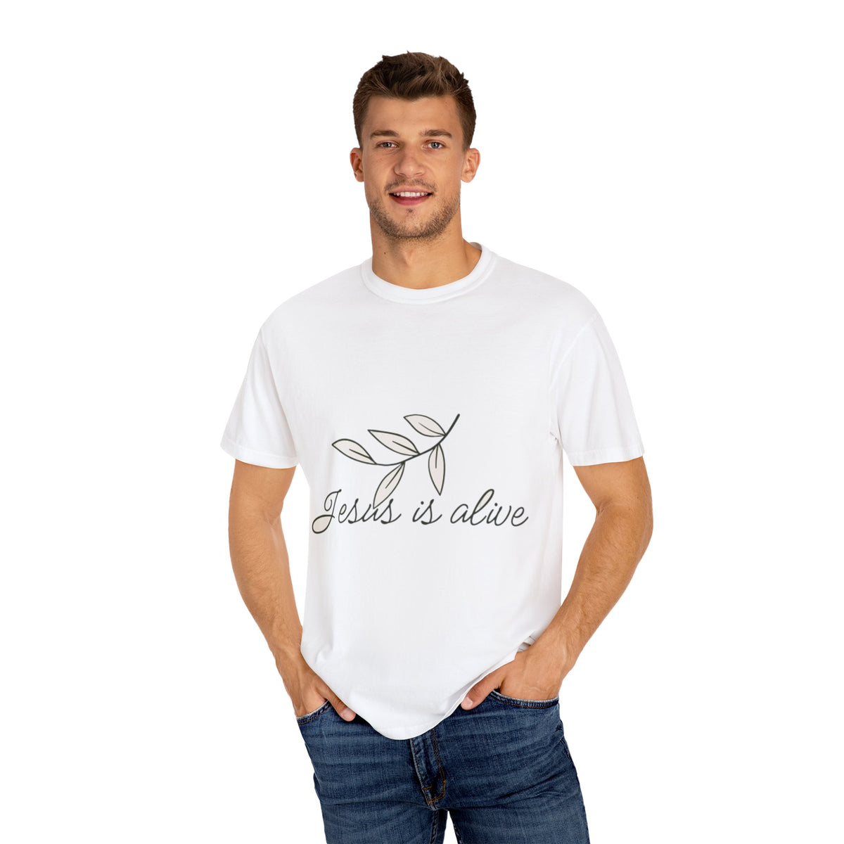 Inspirational Jesus is Alive T-Shirt - Unisex Garment-Dyed Tee