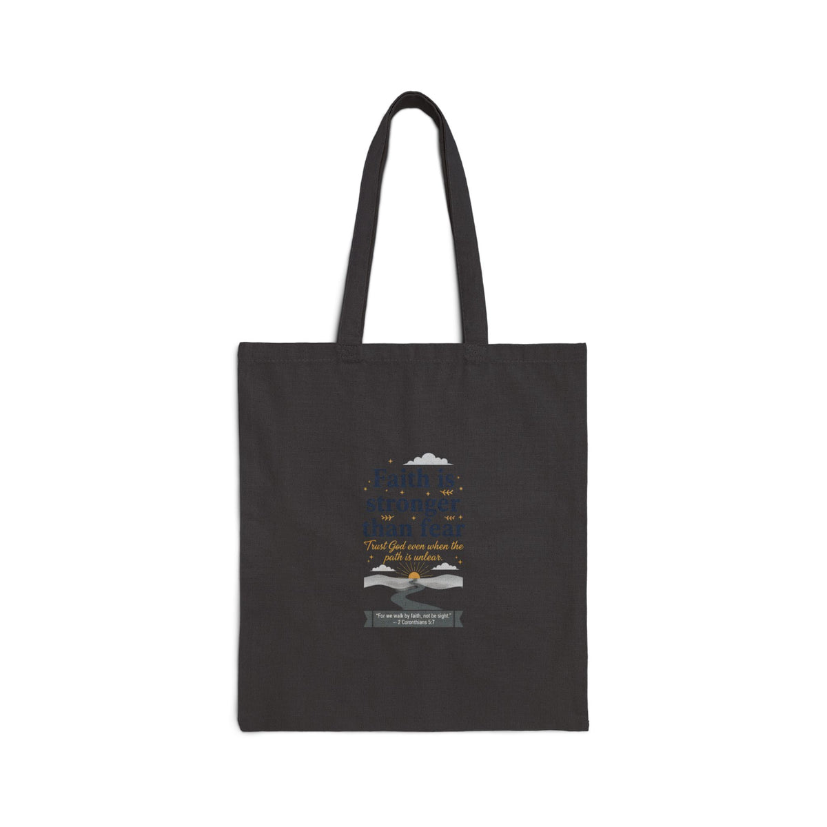 Faith Is Stronger Than Fear Tote | 1970s Analog Sunshine Vintage Sunset Palm Graphic
