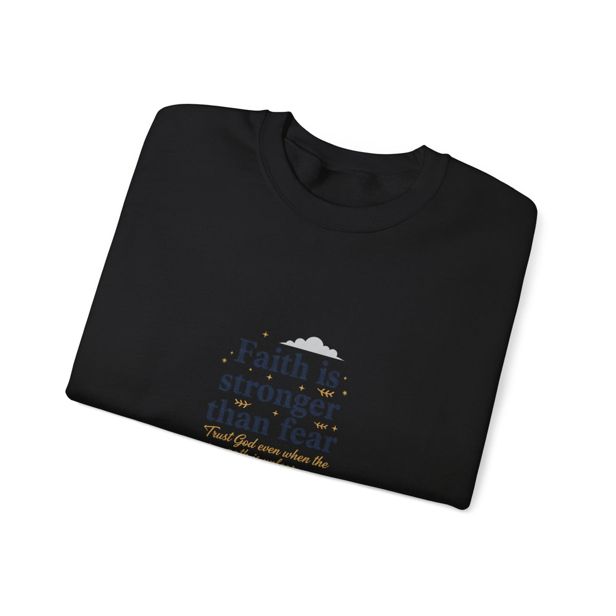 Faith Is Stronger Than Fear Crewneck Sweatshirt | 70s Sunset Retro Palm Graphic