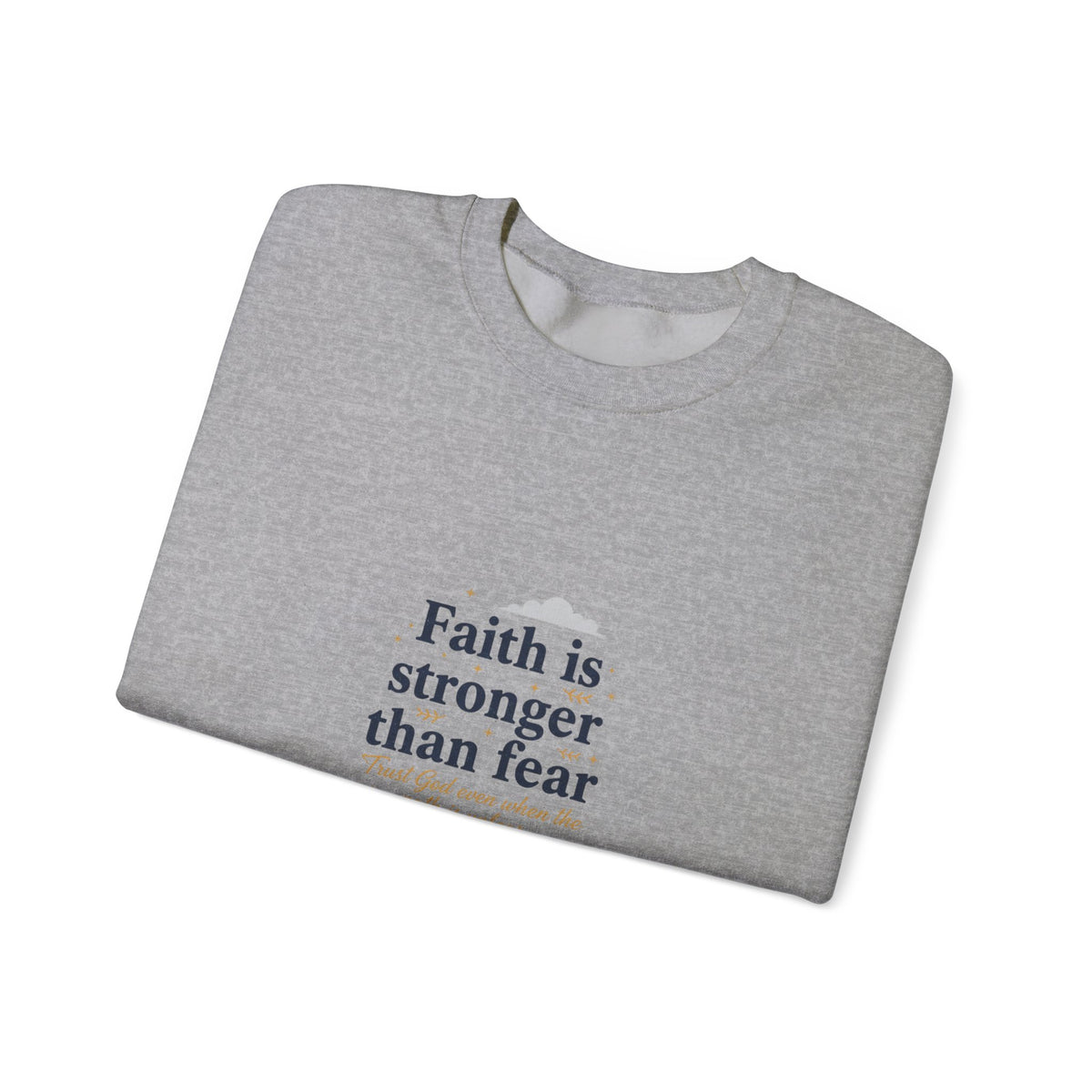 Faith Is Stronger Than Fear Crewneck Sweatshirt | 70s Sunset Retro Palm Graphic