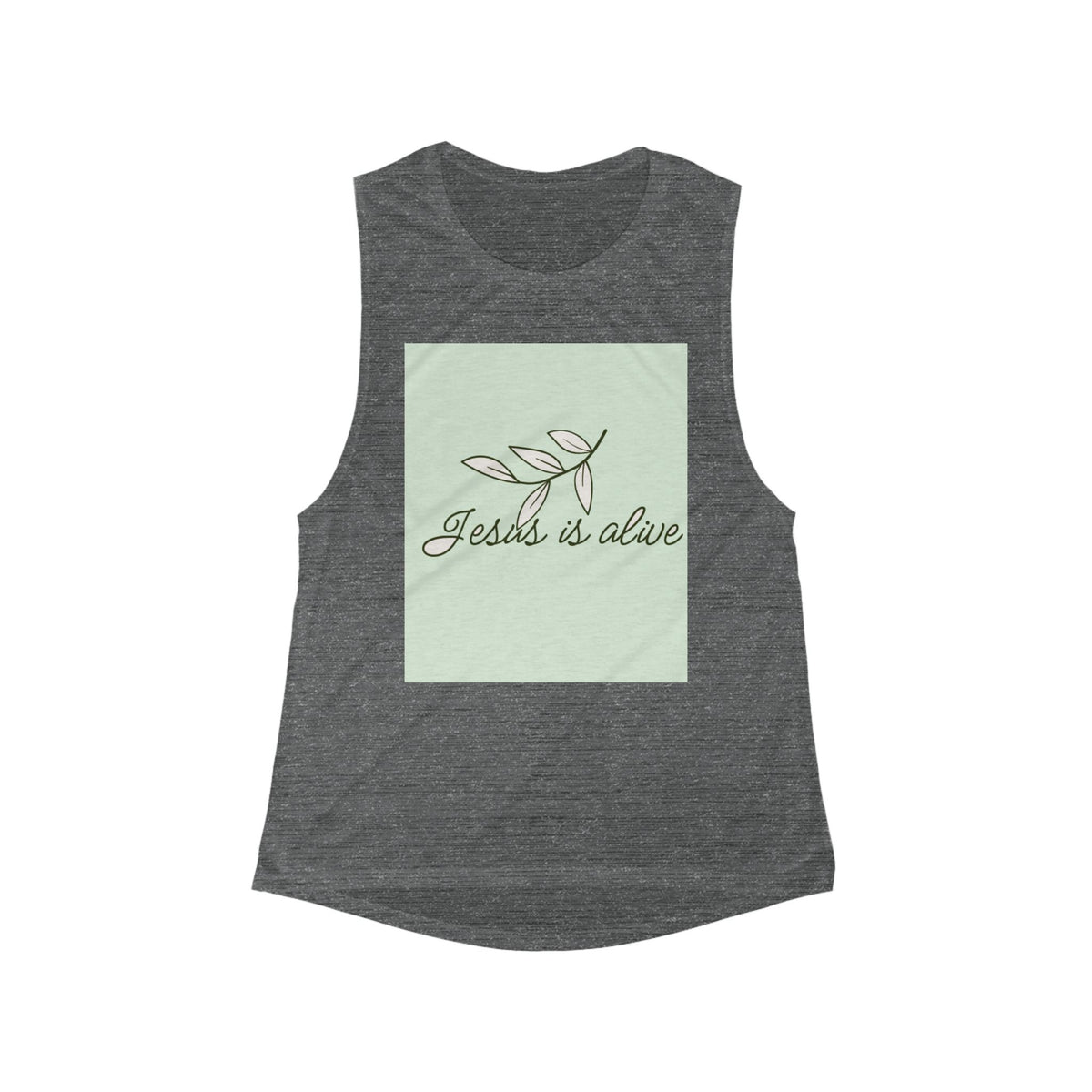 Inspirational Women's Flowy Scoop Muscle Tank - 'Jess's is Alive' for Everyday Motivation, Jesus follower t-shirt, relaxed shirt
