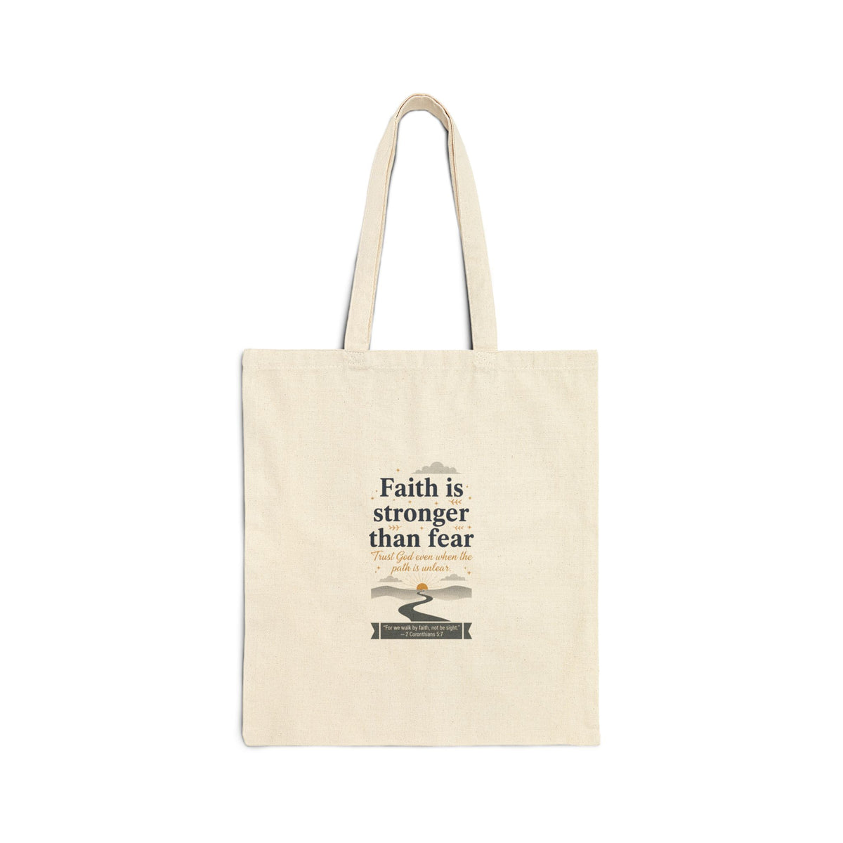 Faith Is Stronger Than Fear Tote | 1970s Analog Sunshine Vintage Sunset Palm Graphic