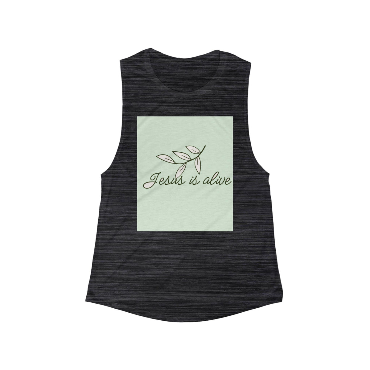 Inspirational Women's Flowy Scoop Muscle Tank - 'Jess's is Alive' for Everyday Motivation, Jesus follower t-shirt, relaxed shirt